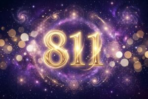 Leuchtende Zahlenfolge 811 symbolisiert spirituelle Transformation und den Beginn eines neuen Lebenskapitels.