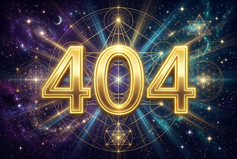 Leuchtende Zahlenfolge 404 symbolisiert göttliche Führung und die Aufforderung zur persönlichen Verbesserung in allen...