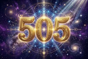 Spirituelle Symbole und Zahlen zur Veranschaulichung der numerologischen Bedeutung von Veränderung und göttlicher Führung im...