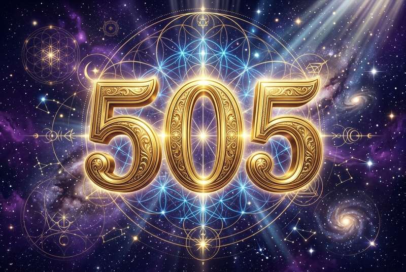 Spirituelle Symbole und Zahlen zur Veranschaulichung der numerologischen Bedeutung von Veränderung und göttlicher Führung im...