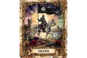 Arcano Mayor del Tarot La Muerte representando transformación, ciclos de vida y renacimiento espiritual en lecturas adivinatorias.