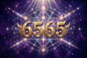 Numerische Abfolge 6565 mit mystischem Glanz symbolisiert spirituelle Transformation und persönliches Wachstum.