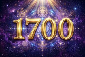 Mystische Zahlenreihe 1700 in leuchtenden Farben symbolisiert persönliche Ermächtigung und spirituale Selbstführerschaft.