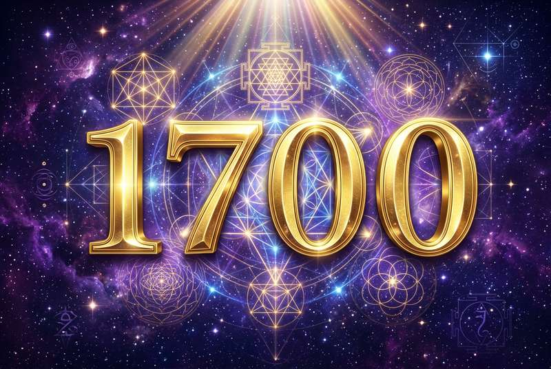 Mystische Zahlenreihe 1700 in leuchtenden Farben symbolisiert persönliche Ermächtigung und spirituale Selbstführerschaft.