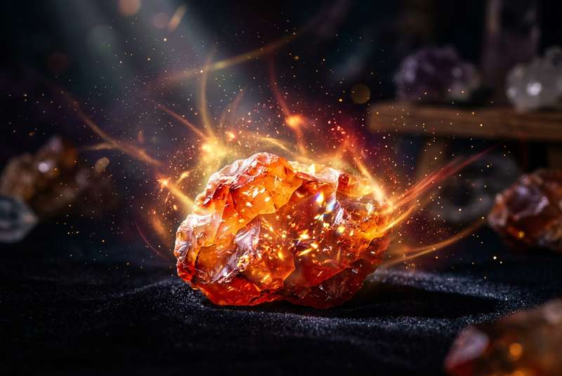 Polierter Karneol-Stein in warmen Rot-Orange-Tönen mit glänzender Oberfläche, der Energie und Vitalität ausstrahlt.