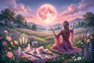 Rosa Mond (April): Bedeutung, Energie & Vollmond-Rituale