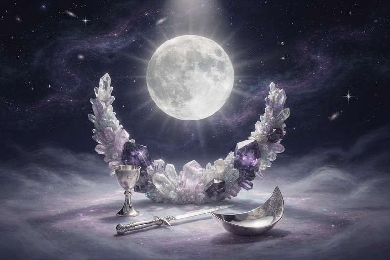 Astrologische Rad mit hervorgehobenen Mond- und Sonnensymbolen zur Veranschaulichung ihrer Positionen im Horoskop.