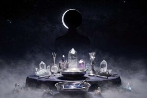 Dunkle Mondphase am Nachthimmel symbolisiert Neuanfang und innere Erneuerung für spirituelle Affirmationen.