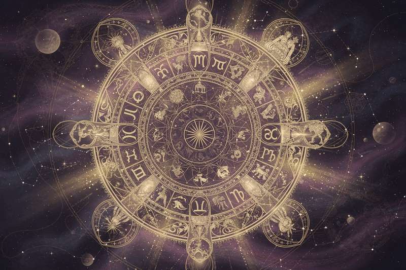 Astrologisches Hausdiagramm mit Fokus auf das zweite Haus, das materielle Ressourcen und persönliche Wertvorstellungen...