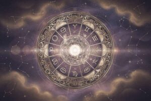 Astrologisches Radix-Diagramm mit Fokus auf das zehnte Haus, das Karriere und berufliche Erfolg symbolisiert.