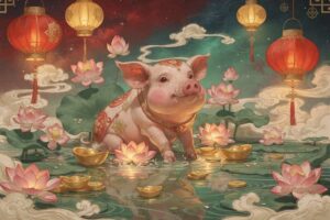 Im chinesischen Tierkreis symbolisiert das Schwein Güte, Großzügigkeit und Ehrlichkeit mit seinen charakteristischen Wesenszügen.