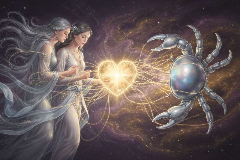 Astrologisches Symbole und Verträglichkeitsmuster zwischen dem luftigen Zwillingszeichen und dem emotionalen Wasserzeichen Krebs.