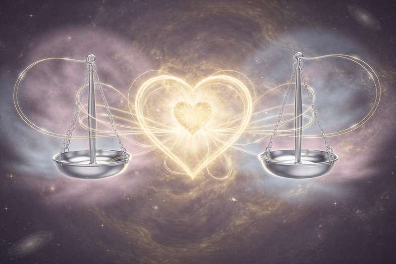 Zwei Waagen in harmonischer Balance symbolisieren die gegenseitige Verständigung und das Streben nach Gleichgewicht in einer...