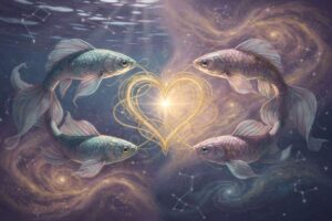 Zwei Fische schwimmen zusammen durchs Wasser und symbolisieren eine emotionale Partnerschaft zwischen zwei Menschen desselben...