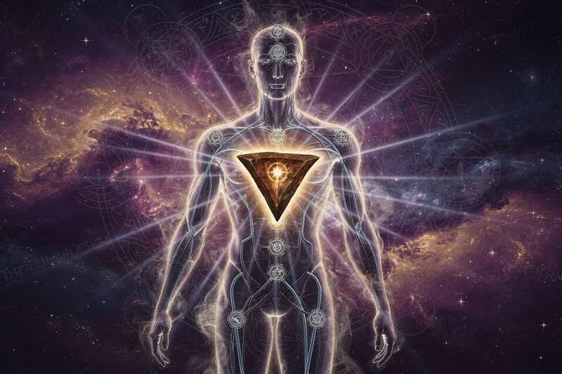 Grafische Darstellung der Milz als Energiezentrum im Human Design System mit Symbolen für instinktive Weisheit und...