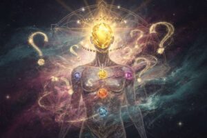 Grafische Darstellung des Kopfzentrums im Human Design mit energetischen Kanälen und Verbindungen zu anderen Zentren.