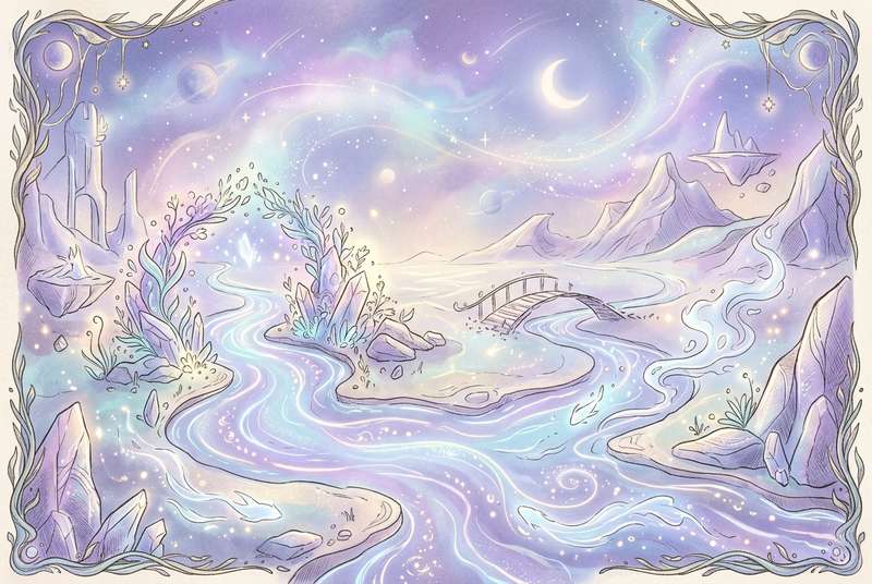 Ruhiges Gewässer spiegelt sich unter blauem Himmel wider und symbolisiert emotionale Tiefe sowie unbewusste Prozesse in der...
