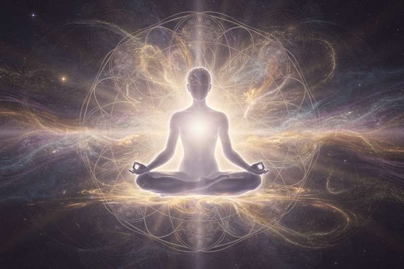Mystische Kristalle und Tarotkarten arrangiert auf einem dunklen Tuch zur Veranschaulichung spiritueller Deutungspraktiken.