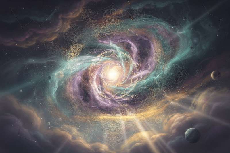 Verschiedene Wahrsagungswerkzeuge wie Tarotkarten, Kristalle und Pendel liegen arrangiert auf einem hellen Untergrund bereit...