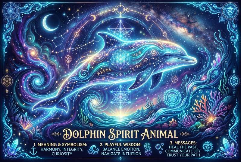 Delfin springt aus dem Wasser mit seiner charakteristischen Eleganz und Intelligenz, die ihn als kraftvolles spirituelles...