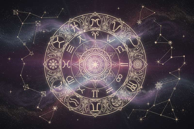 Astrologische Darstellung der Venus im Sternzeichen Zwillinge mit symbolischen Elementen für Liebe und Kommunikation.