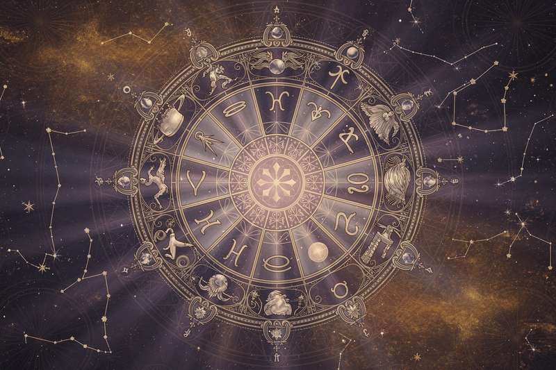 Astrologisches Schaubild zeigt die Position des Mars im Sternzeichen Löwe mit Symbolen für Leidenschaft und romantische...