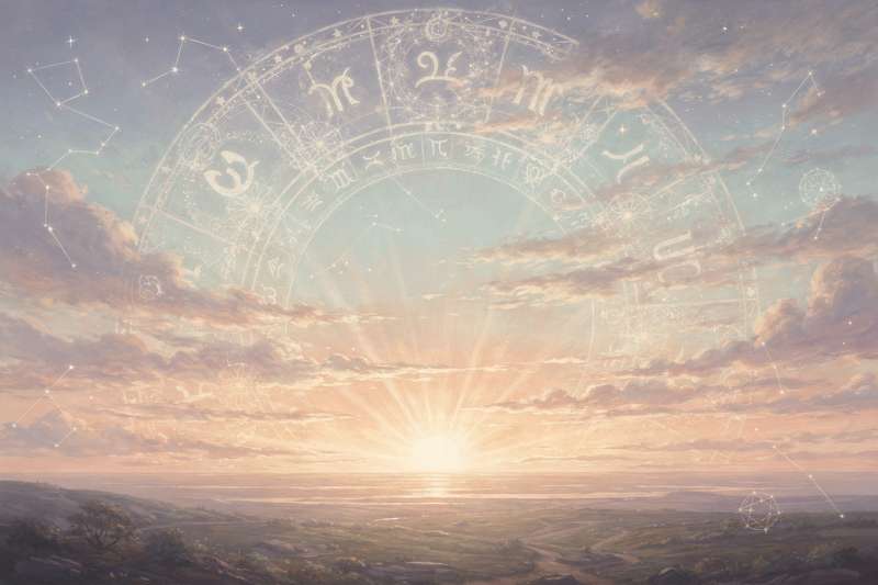 Geburtschart-Diagramm zeigt die astrologische Konstellation mit Sonne im Stier und Widder-Aszendent in den Tierkreiszeichen.