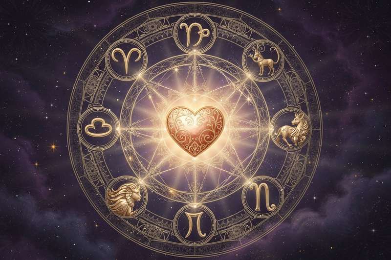 Astrologische Darstellung der Positionen von Venus und Mars im Horoskop zur Analyse romantischer Vereinbarkeit zwischen zwei...