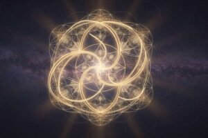 Numerologische Symbole und Zahlen zur Berechnung der persönlichen Monatszahl im spirituellen Kontext.