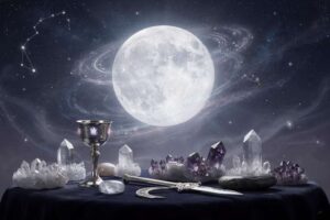 Mapa astrológico mostrando la posición lunar en la constelación de Virgo con sus características emocionales.