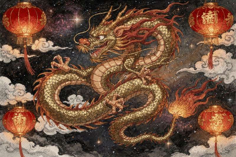 Im chinesischen Tierkreis symbolisiert der Drache Stärke, Glück und Weisheit mit seinen majestätischen Merkmalen und...