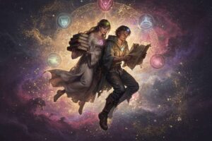 Grafische Darstellung der Human-Design-Profile mit Fokus auf den Forscher-Märtyrer und dessen charakteristische Merkmale in...