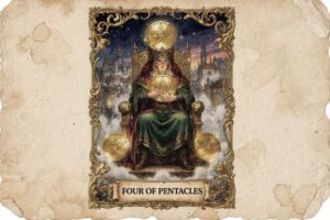 Vier der Pentakel Tarot-Kartenbedeutungen: Ein Leitfaden zu Fülle und Kontrolle