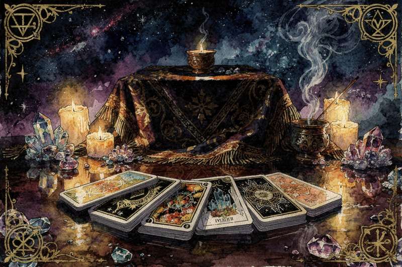 Tarotkarte zeigt symbolische Darstellung für Deutungen und spirituelle Führung im Sternzeichen Jungfrau.