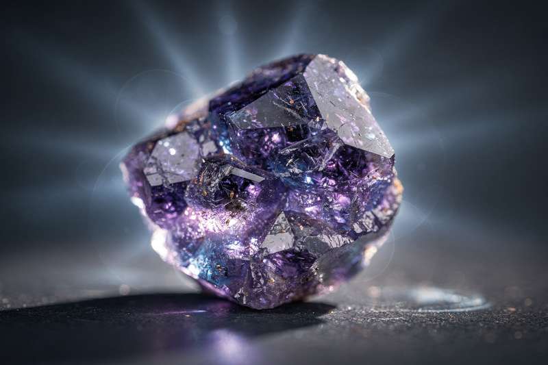 Tansanit-Kristall in tiefblauer bis violetter Färbung, der die spirituelle Energie und Heilwirkung dieses seltenen Minerals...
