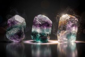 Violetter Fluorit-Kristall mit glänzender Oberfläche zur Entspannung und emotionalen Balance.