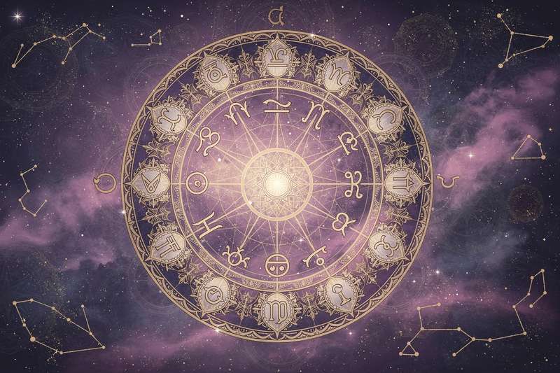 Astrologisches Rad mit hervorgehobener Position des Skorpions im Tierkreis und Markierung des Pars Fortunae Punktes.