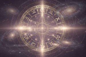 Astrologischer Kalender mit Skorpion-Symbol und hervorgehobenen Glückstagen im August.